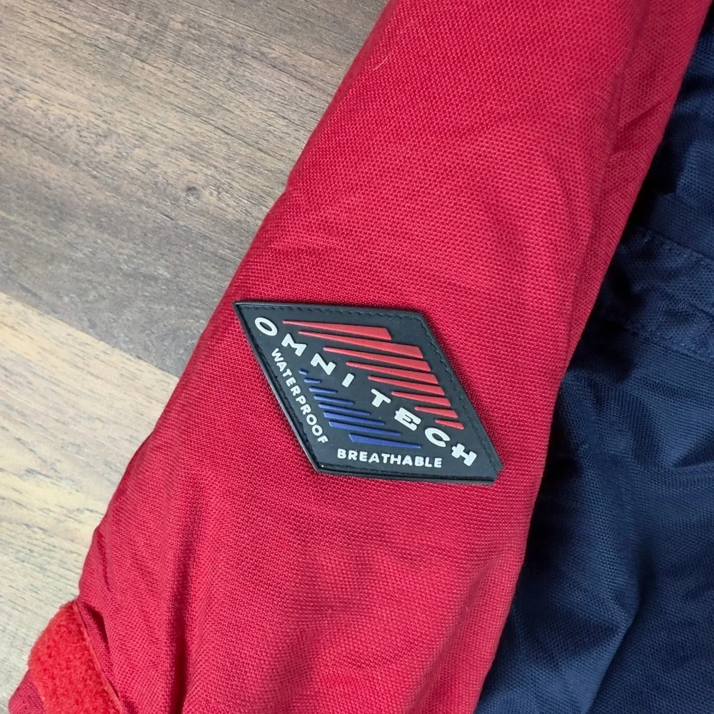 Vintage Columbia Omni-Tech Jacket Womens Medium Navy Red Colorblock Gorpcore Y2K